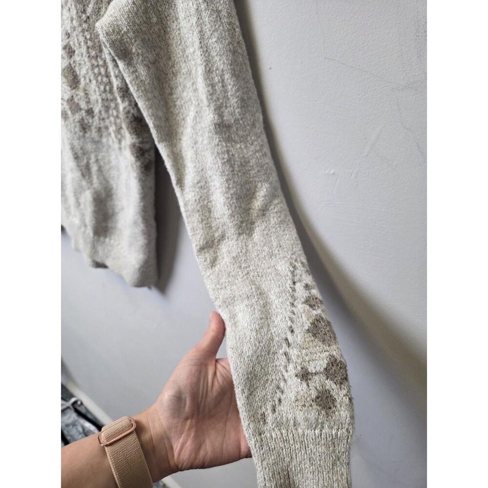 Hollister Womens Gray Fair Isle Knit V-Neck Pullover Sweater Long Sleeve L - Picture 5 of 14